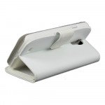 Wholesale Samsung Galaxy S4 Simple Flip Leather Wallet Case with Stand (White)